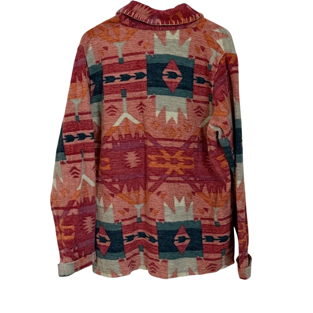 Bit & Bridle Western Button Front Cardigan Womens XL Red Fleece Western Boho - Picture 5 of 11